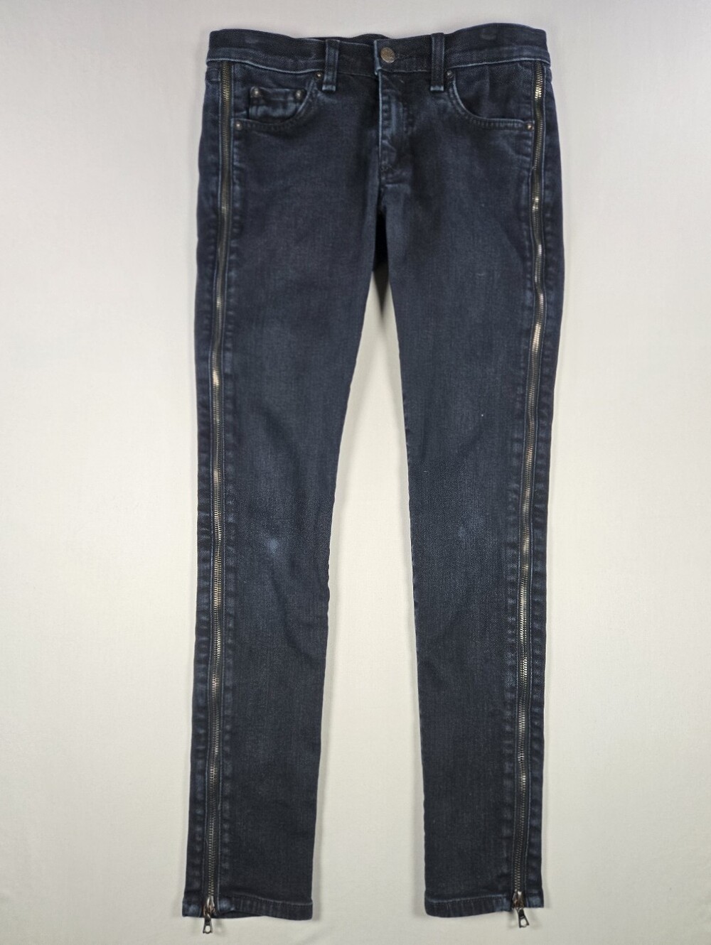 rag & bone Skinny Side Zipper Jeans Dark Wash Stretchy W1562K520 W28 L28